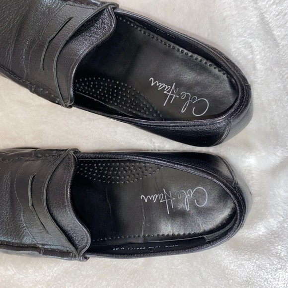 Cole Haan Air Aiden men\'s black pebbled leather penny loafer in size 10.5M